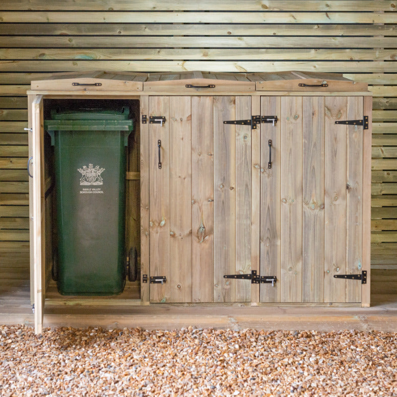 Garden Village Triple Wheelie Bin Store - 240L | Sheds.co.uk