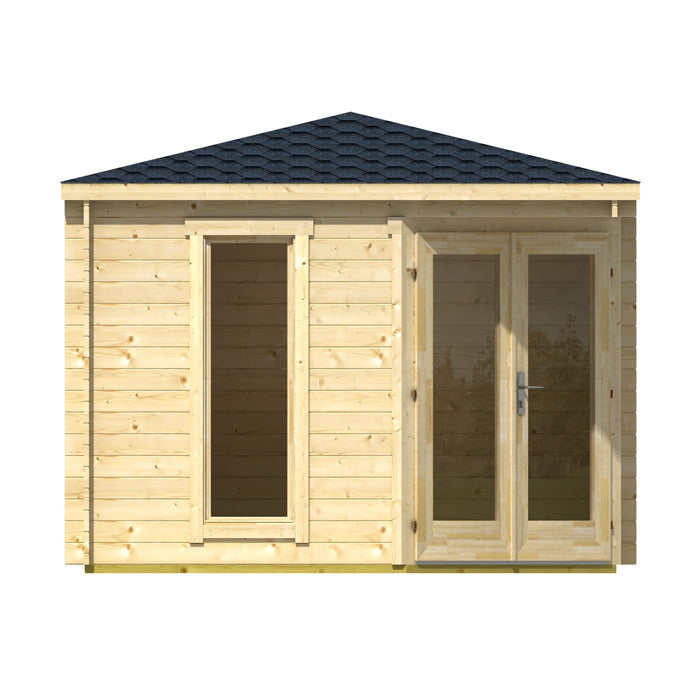 Greenway 2.8m x 2.8m Ashdown Corner Log Cabin - 40mm | Sheds.co.uk