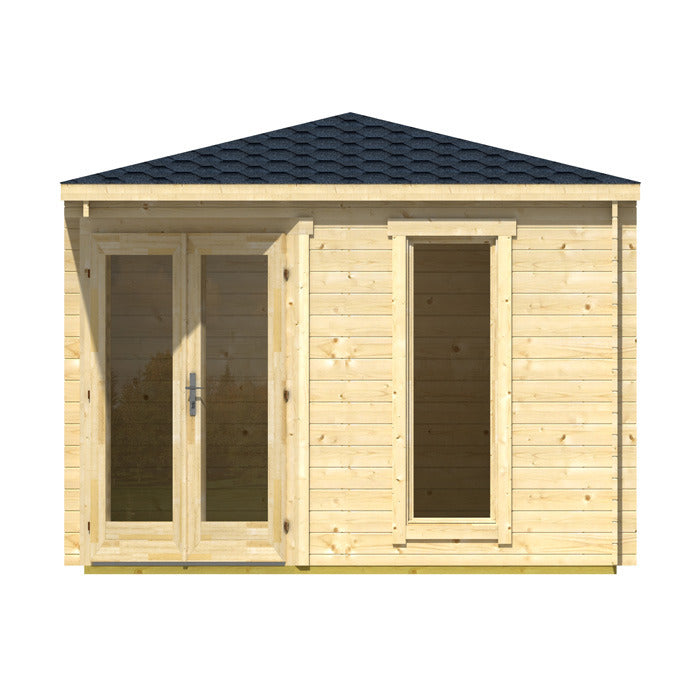 Greenway 2.8m x 2.8m Ashdown Corner Log Cabin - 40mm | Sheds.co.uk
