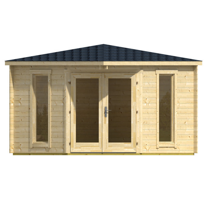 Greenway 2.8m x 2.8m Ashdown Corner Log Cabin - 40mm | Sheds.co.uk