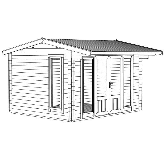 Greenway 3.5m x 3m Charnwood Log Cabin - 44mm | Sheds.co.uk