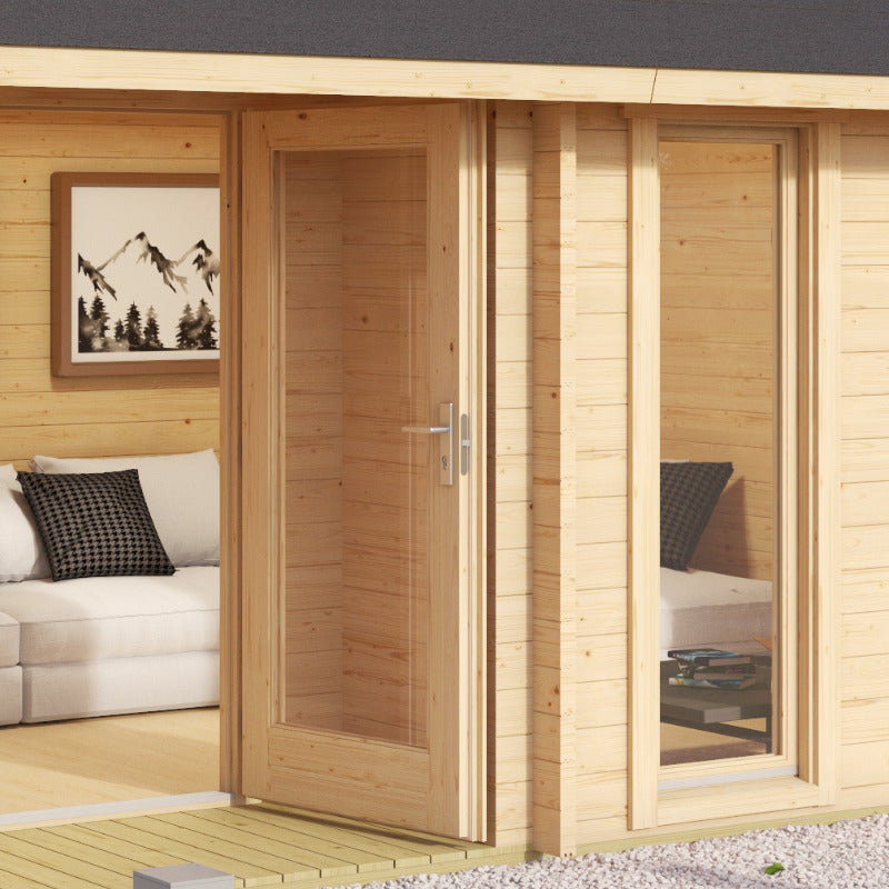 Greenway 3.76m x 4.8m Burneston Log Cabin - 44mm | Sheds.co.uk