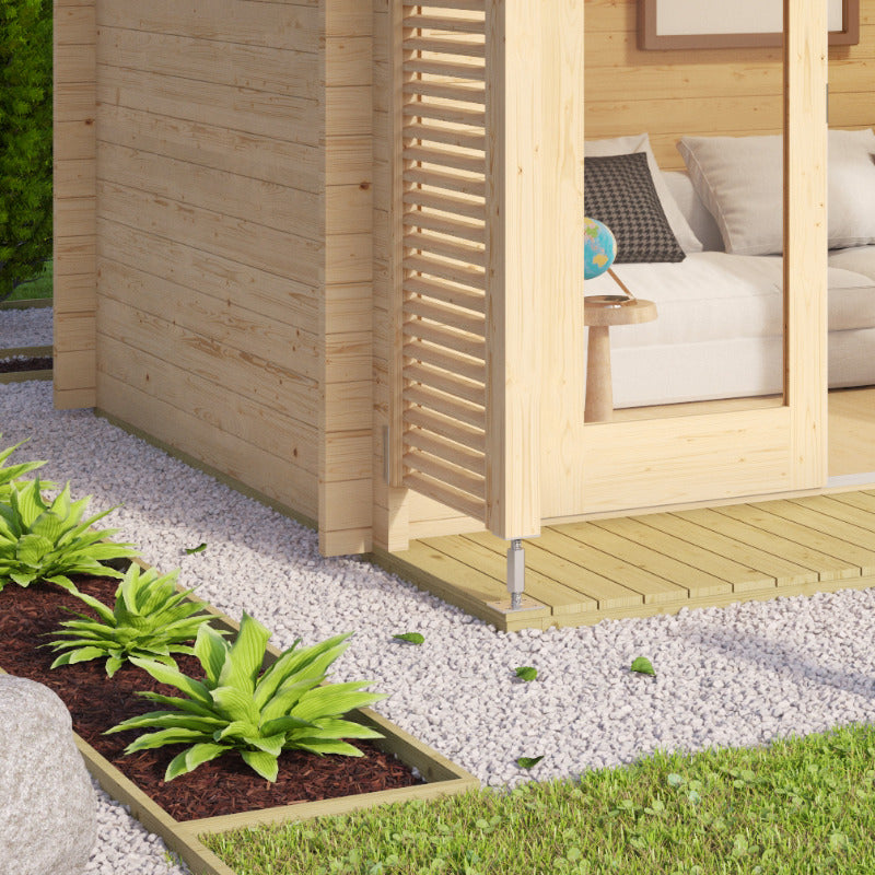 Greenway 3.76m x 4.8m Burneston Log Cabin - 44mm | Sheds.co.uk