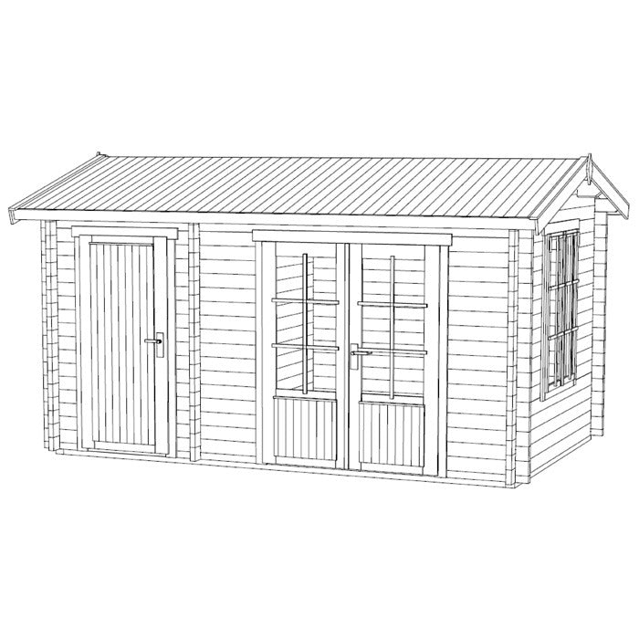 Greenway 3.9m x 2.4m Alice Log Cabin - 44mm | Sheds.co.uk