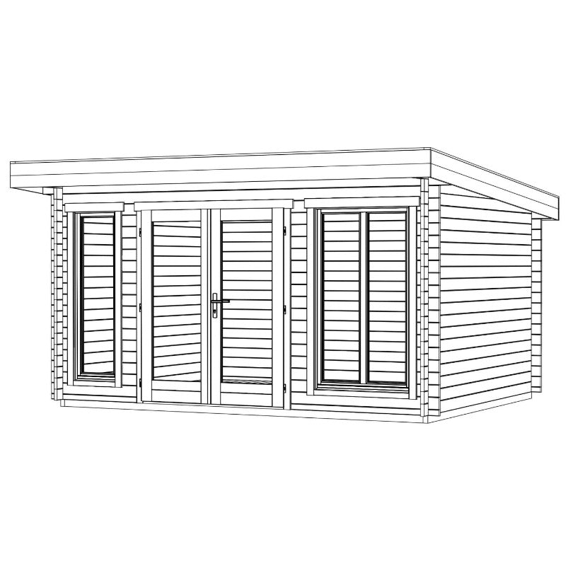 Greenway 3.9m x 3m Anne Log Cabin - 34mm | Sheds.co.uk