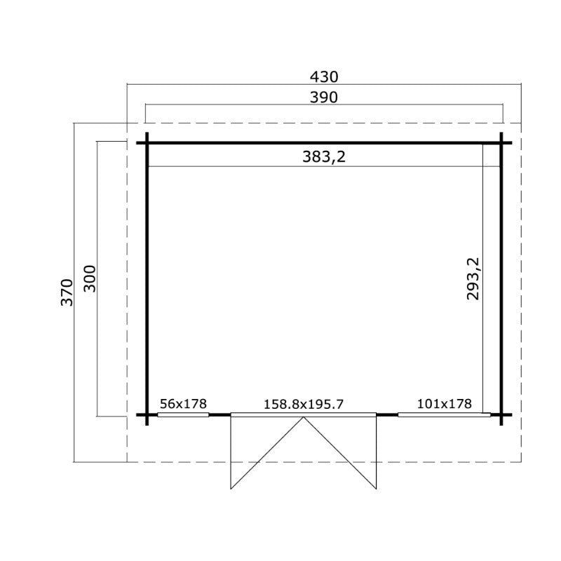Greenway 3.9m x 3m Anne Log Cabin - 34mm