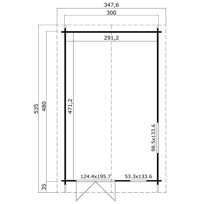 Greenway 3m x 4.8m Arden Log Cabin - 44mm
