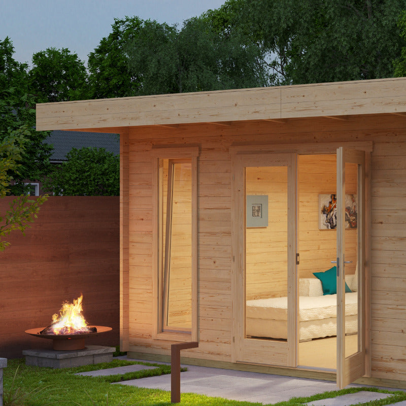 Greenway 4.19m x 6.79m Dalton Log Cabin - 44mm | Sheds.co.uk