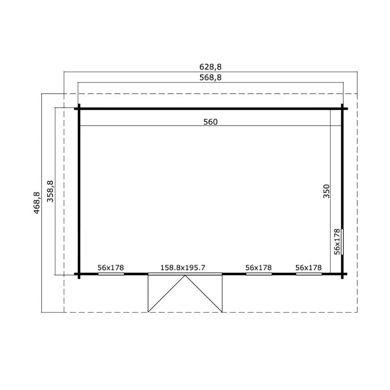 Greenway 4.19m x 6.79m Dalton Log Cabin - 44mm | Sheds.co.uk