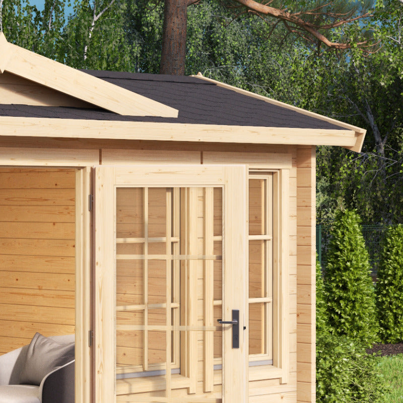 Greenway 4.21m x 5.7m Evenwood Log Cabin - 44mm | Sheds.co.uk