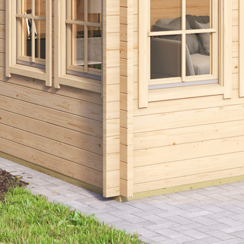 Greenway 4.21m x 5.7m Evenwood Log Cabin - 44mm | Sheds.co.uk