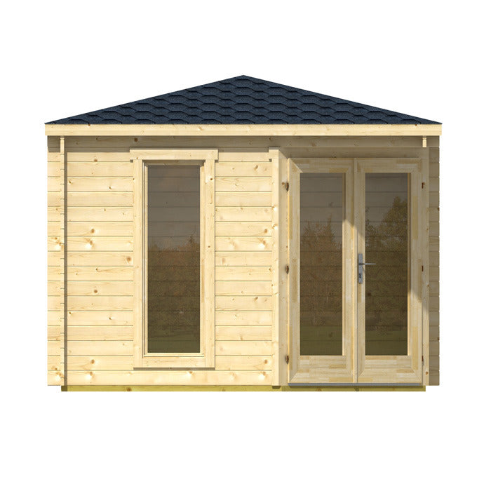 Greenway 4.48m x 2.8m Ashdown Corner Log Cabin - 40mm | Sheds.co.uk