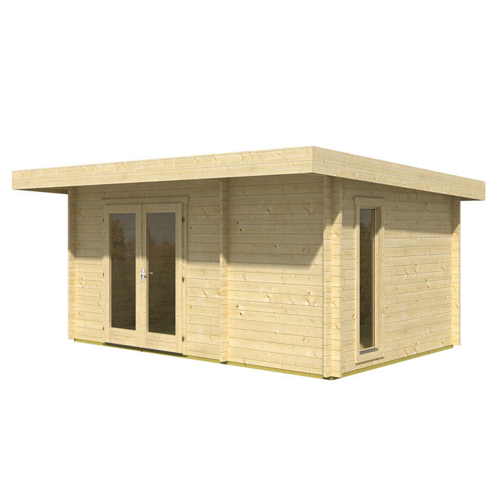 Greenway 4.5m x 3m Alder Log Cabin With Storage Shed - 44mm | Sheds.co.uk