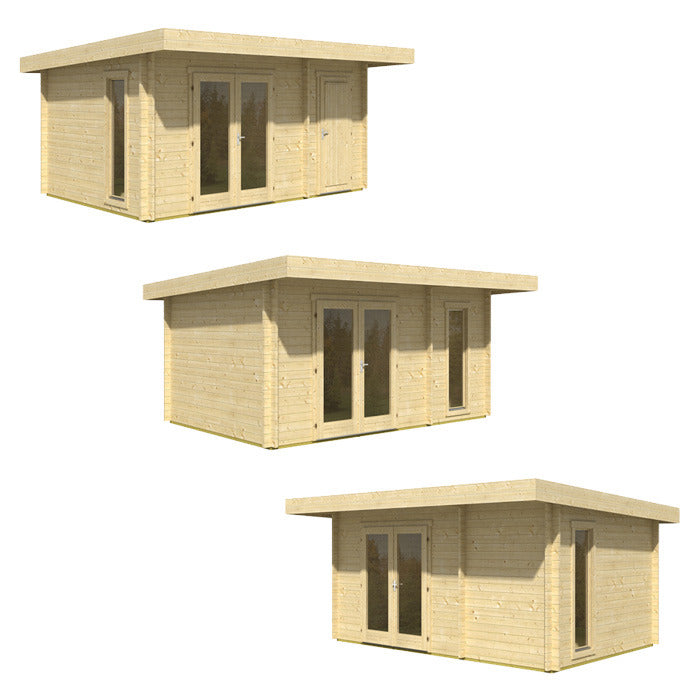 Greenway 4.5m x 3m Alder Log Cabin With Storage Shed - 44mm | Sheds.co.uk