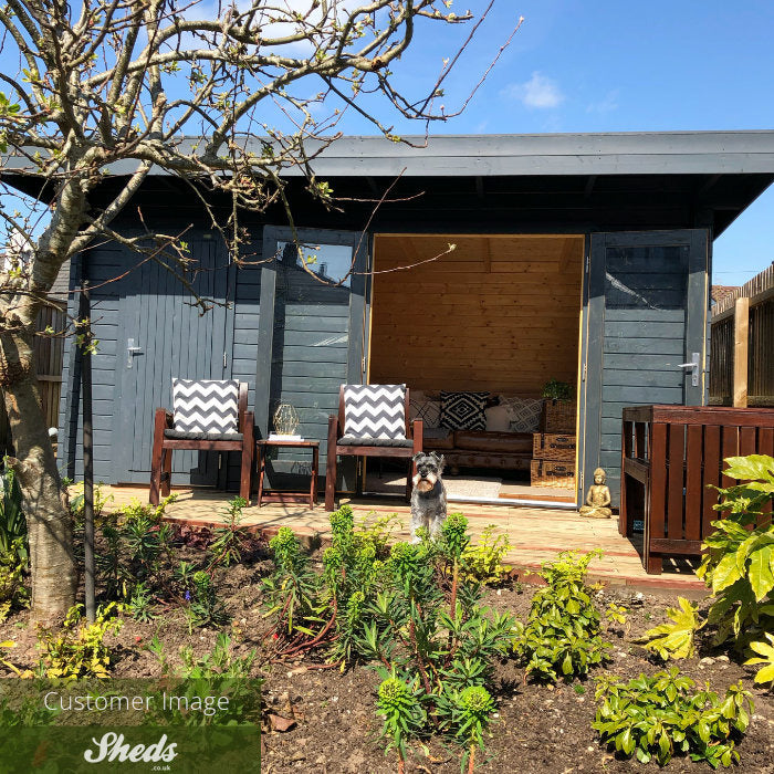 Greenway 4.5m x 3m Alder Log Cabin With Storage Shed - 44mm | Sheds.co.uk