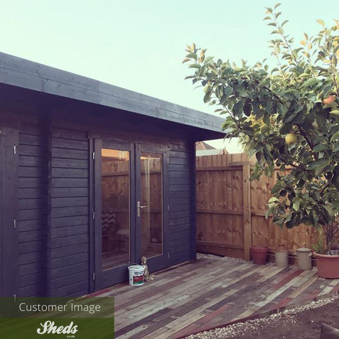 Greenway 4.5m x 3m Alder Log Cabin With Storage Shed - 44mm | Sheds.co.uk