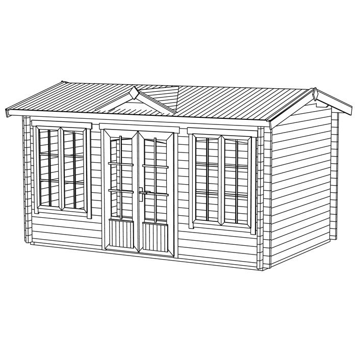 Greenway 4m x 2.5m Hamsterley Log Cabin - 44mm | Sheds.co.uk