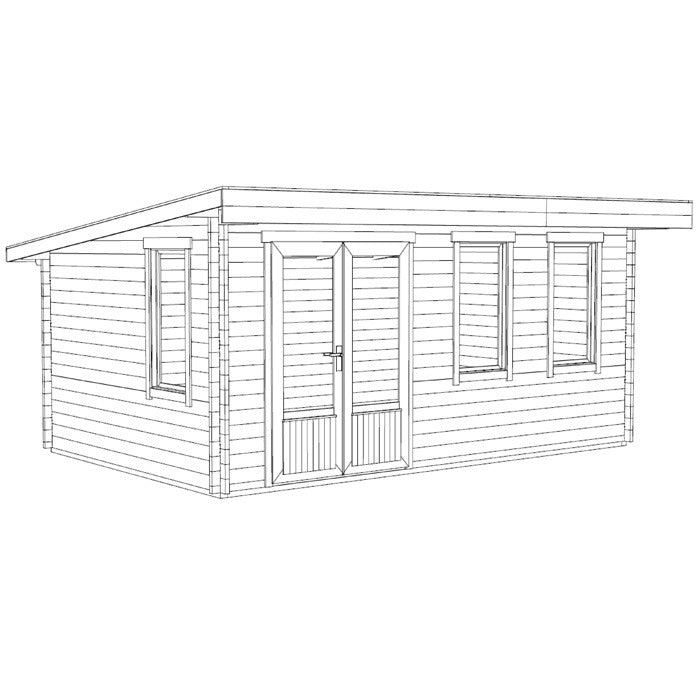Greenway 5.1m x 3.3m Florence Log Cabin - 40mm | Sheds.co.uk