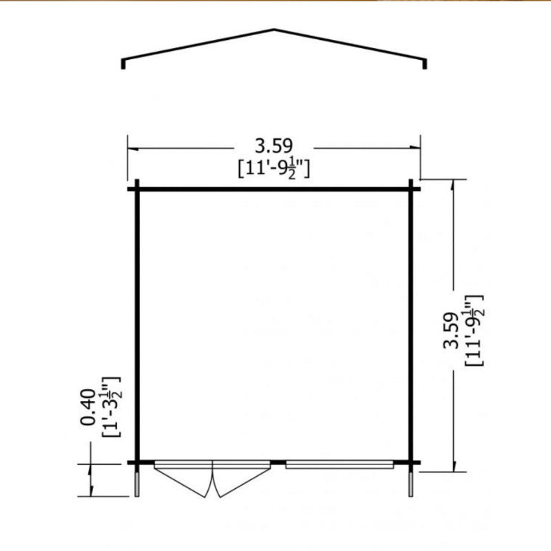 Loxley 3.6m x 3.6m Harrow Log Cabin - 28mm | Sheds.co.uk