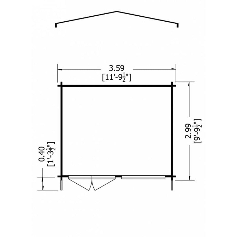 Loxley 3.6m x 3m Harrow Log Cabin - 28mm | Sheds.co.uk