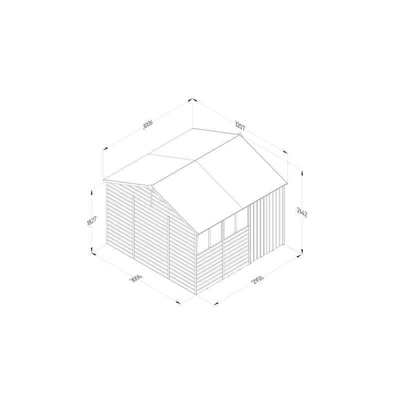 Hartwood 10' x 10' Pressure Treated Double Door Shiplap Reverse Apex Shed