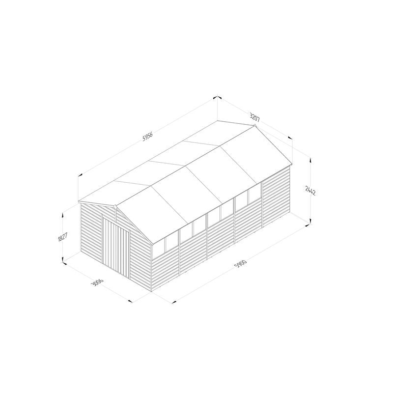 Hartwood 10' x 20' Pressure Treated Double Door Shiplap Apex Shed