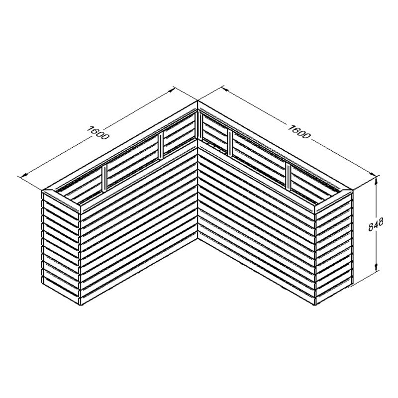 Hartwood 160cm Linear Corner Planter | Sheds.co.uk