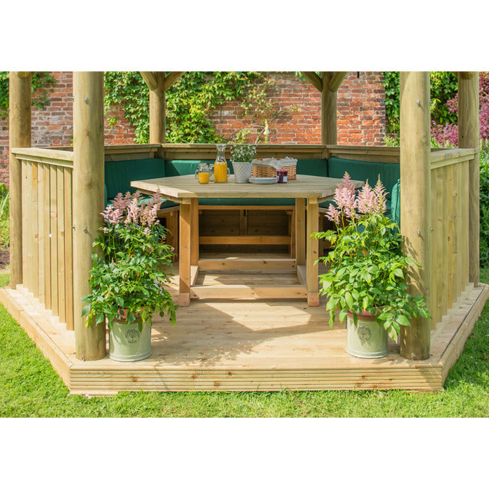 Hartwood 3.6m Premium Hexagonal Gazebo With Cedar Roof | Sheds.co.uk