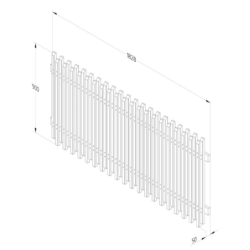 Hartwood 3' x 6' Pressure Treated Contemporary Picket Fence Panel