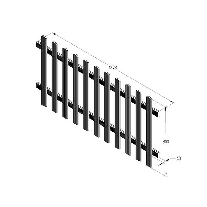 Hartwood 3' x 6' Pressure Treated Pale Picket Fence Panel | Sheds.co.uk