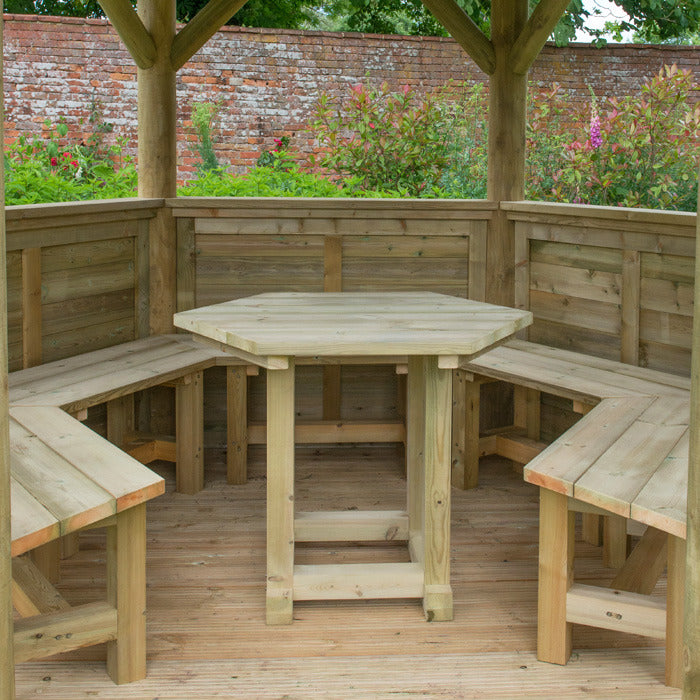 Hartwood 3m Premium Hexagonal Gazebo With Cedar Roof | Sheds.co.uk