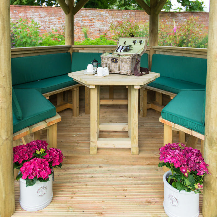 Hartwood 3m Premium Hexagonal Gazebo With Timber Roof | Sheds.co.uk