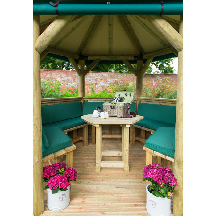 Hartwood 3m Premium Hexagonal Gazebo With Timber Roof | Sheds.co.uk