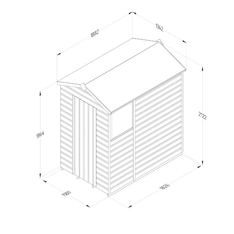 Hartwood 4' x 6' Pressure Treated Shiplap Apex Shed