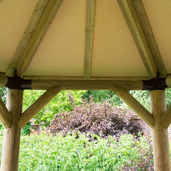 Hartwood 4m Premium Hexagonal Gazebo With Timber Roof | Sheds.co.uk