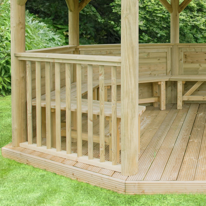 Hartwood 5.1m Premium Oval Gazebo With Timber Roof | Sheds.co.uk