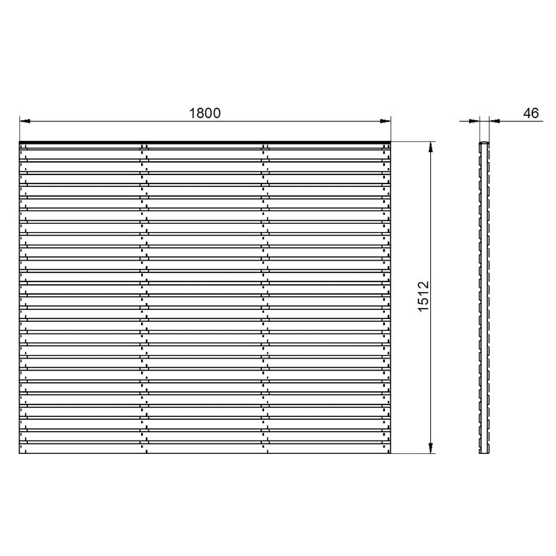 Hartwood 6' Pressure Treated Contemporary Double Slatted Fence Panel | Sheds.co.uk