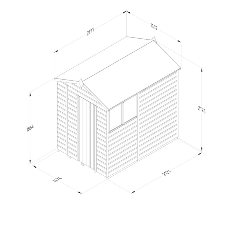 Hartwood 5' x 7' Pressure Treated Shiplap Apex Shed