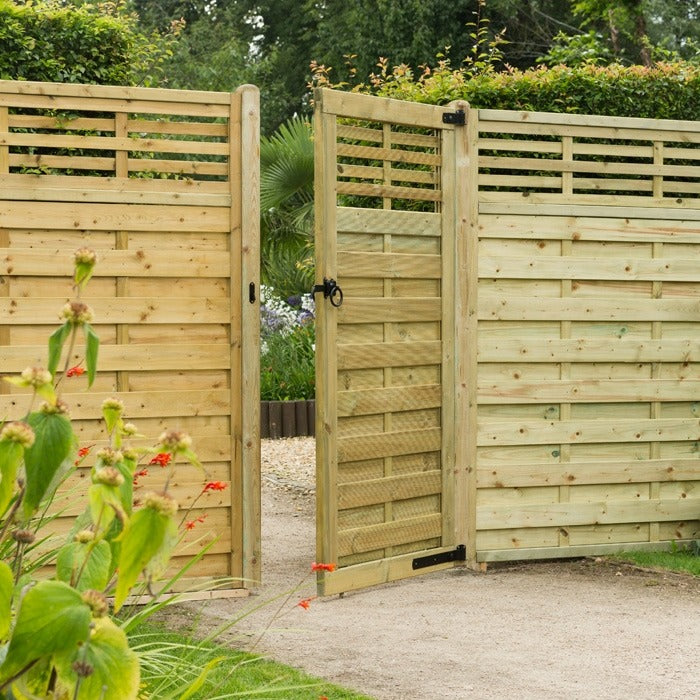 Hartwood 6' x 3' Horizontal Weave Gate With Slatted Top | Sheds.co.uk