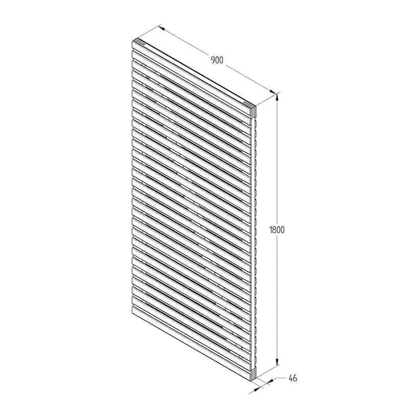 Hartwood 6' x 3' Pressure Treated Contemporary Double Slatted Gate | Sheds.co.uk
