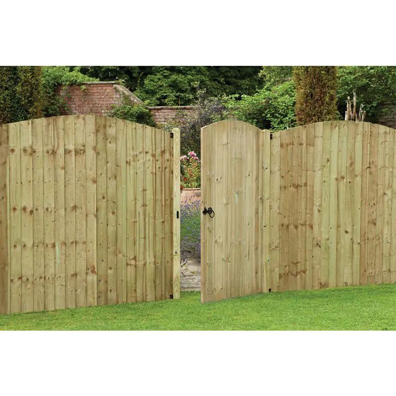 Hartwood 6' x 3' Pressure Treated Vertical Tongue & Groove Gate With Curved Top | Sheds.co.uk