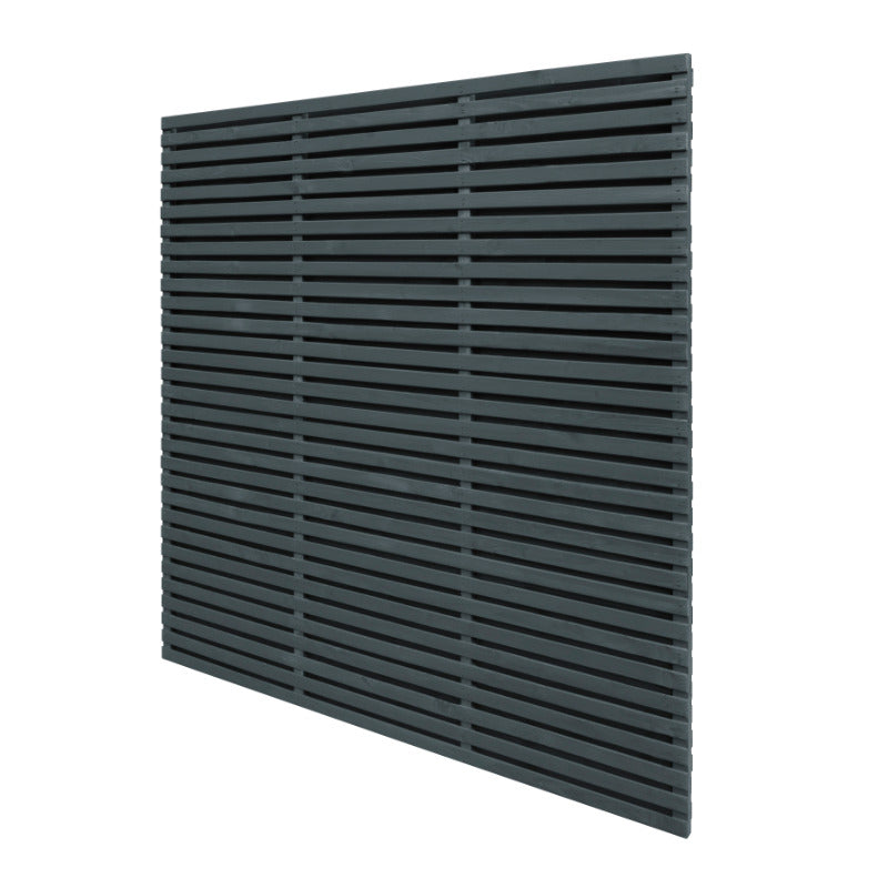Hartwood 6' x 6' Contemporary Double Slatted Fence Panel - Grey | Sheds.co.uk