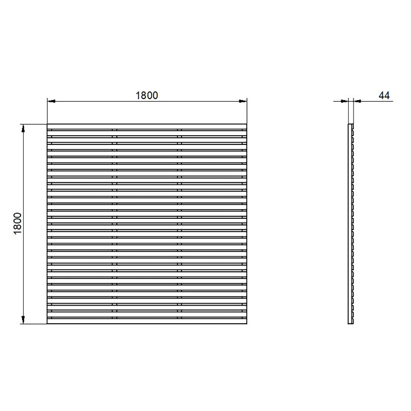 Hartwood 6' x 6' Contemporary Slatted Fence Panel - Grey | Sheds.co.uk