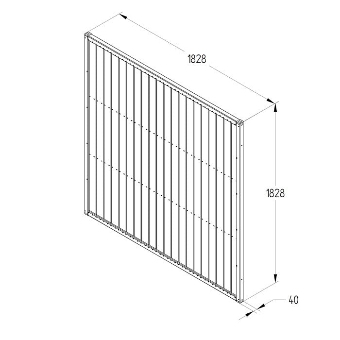Hartwood 6' x 6' Vertical Tongue & Groove Pressure Treated Fence Panel | Sheds.co.uk