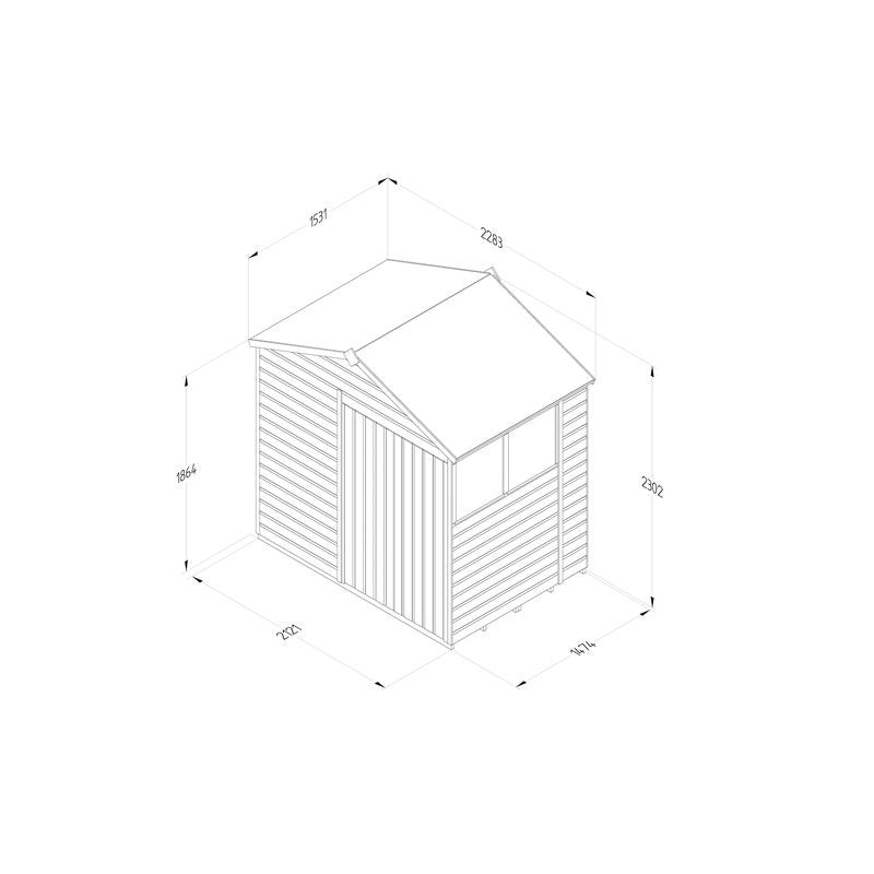 Hartwood 7' x 5' Pressure Treated Double Door Shiplap Apex Shed