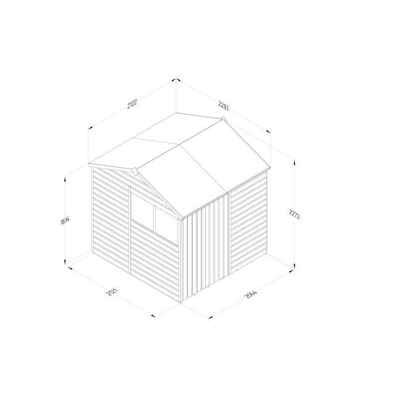 Hartwood 7' x 7' Pressure Treated Double Door Shiplap Reverse Apex Shed