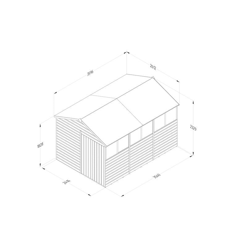 Hartwood 8' x 12' Pressure Treated Double Door Shiplap Apex Shed