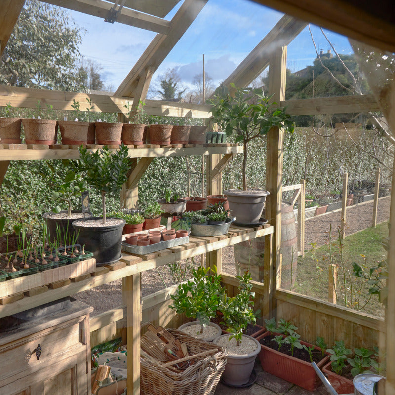 Hartwood 8' x 6' Pressure Treated Modular Vale Greenhouse | Sheds.co.uk