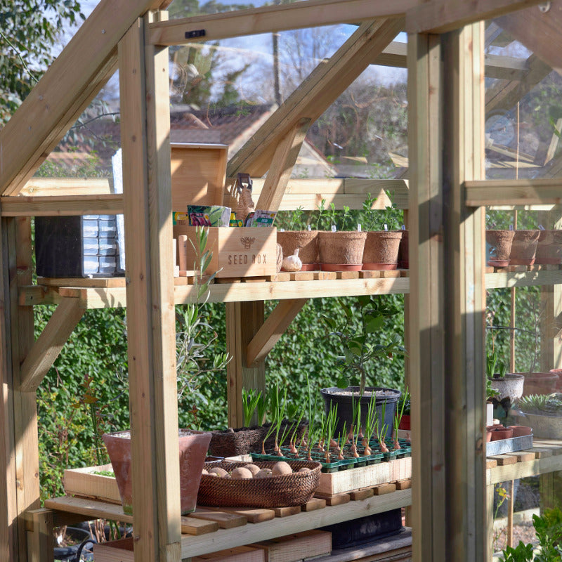 Hartwood 8' x 6' Pressure Treated Modular Vale Greenhouse | Sheds.co.uk