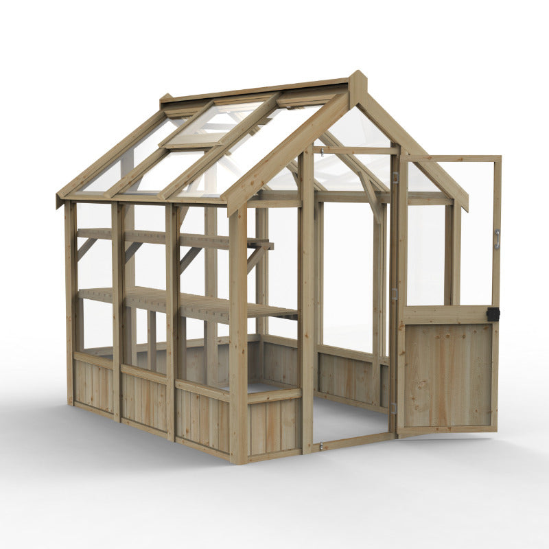 Hartwood 8' x 6' Pressure Treated Modular Vale Greenhouse | Sheds.co.uk